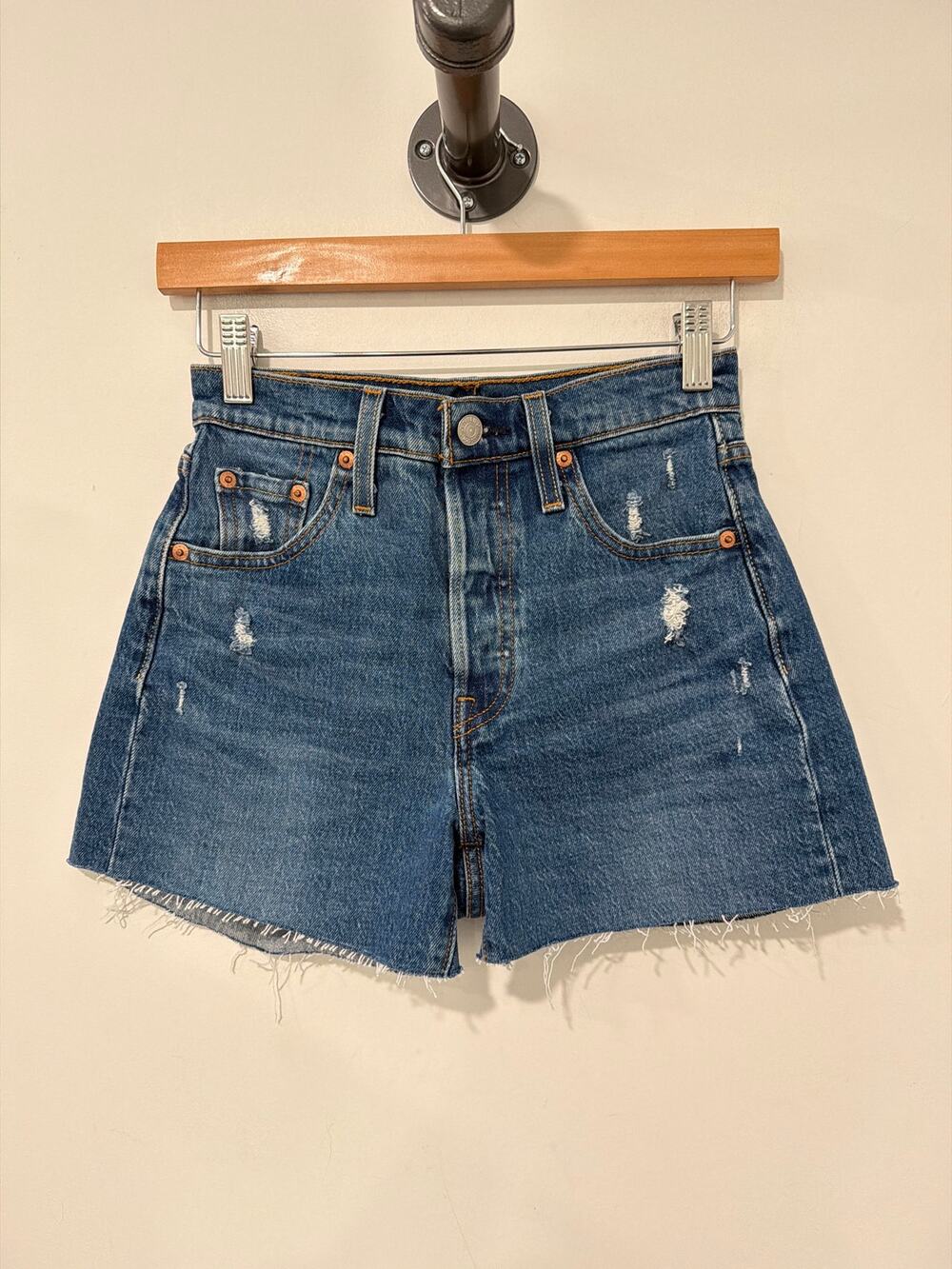 Levi's 501 Jean Shorts Cutoff 3" Blue Size 23